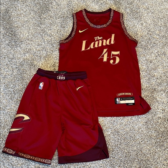 2023/2024 Cleveland City Edition “The Land” Kids Basketball Jersey & Shorts Set